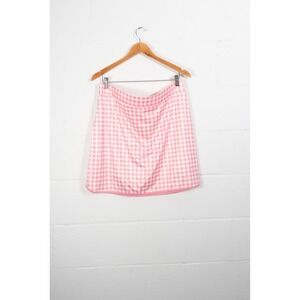 J.Crew‎ Gingham Active Skort Women Extra Large Pink White Checkered BF735